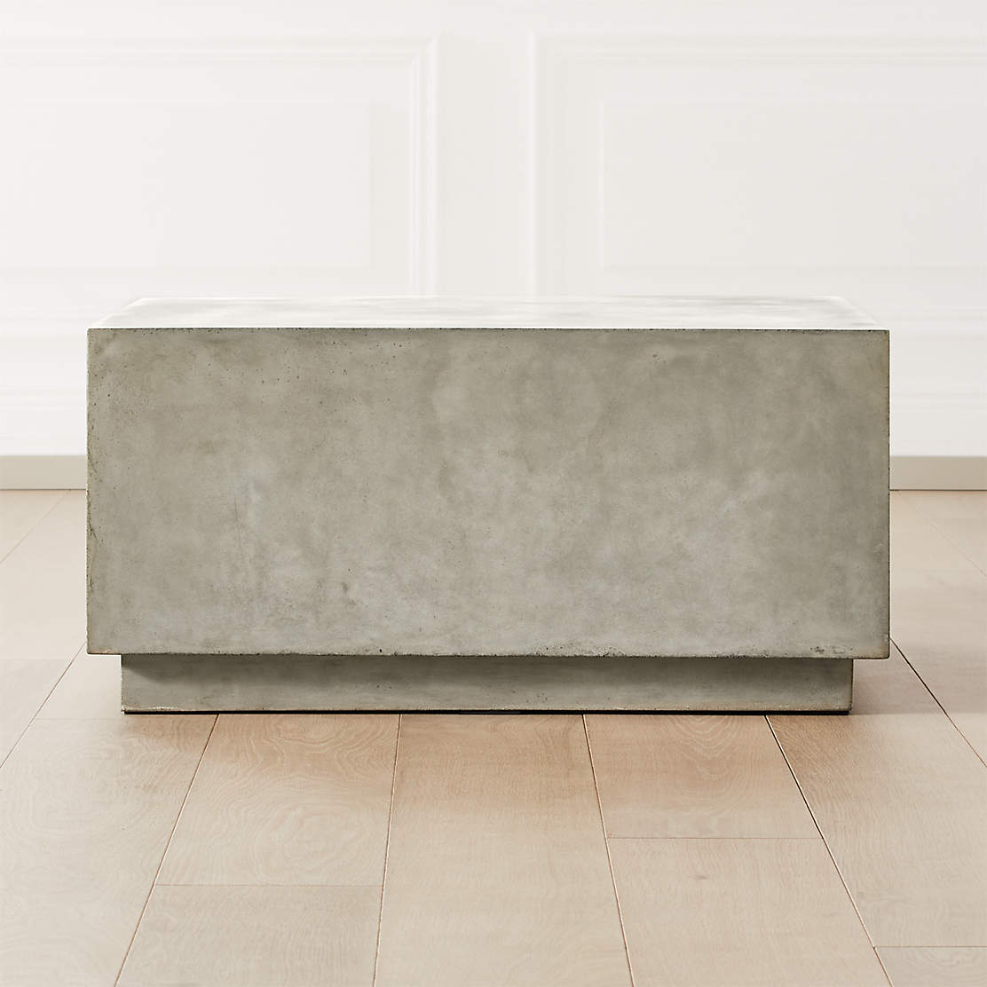Matter Grey Cement Square Side Table + Reviews CB2