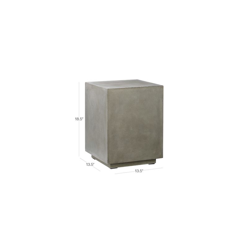 matter grey cement square side table