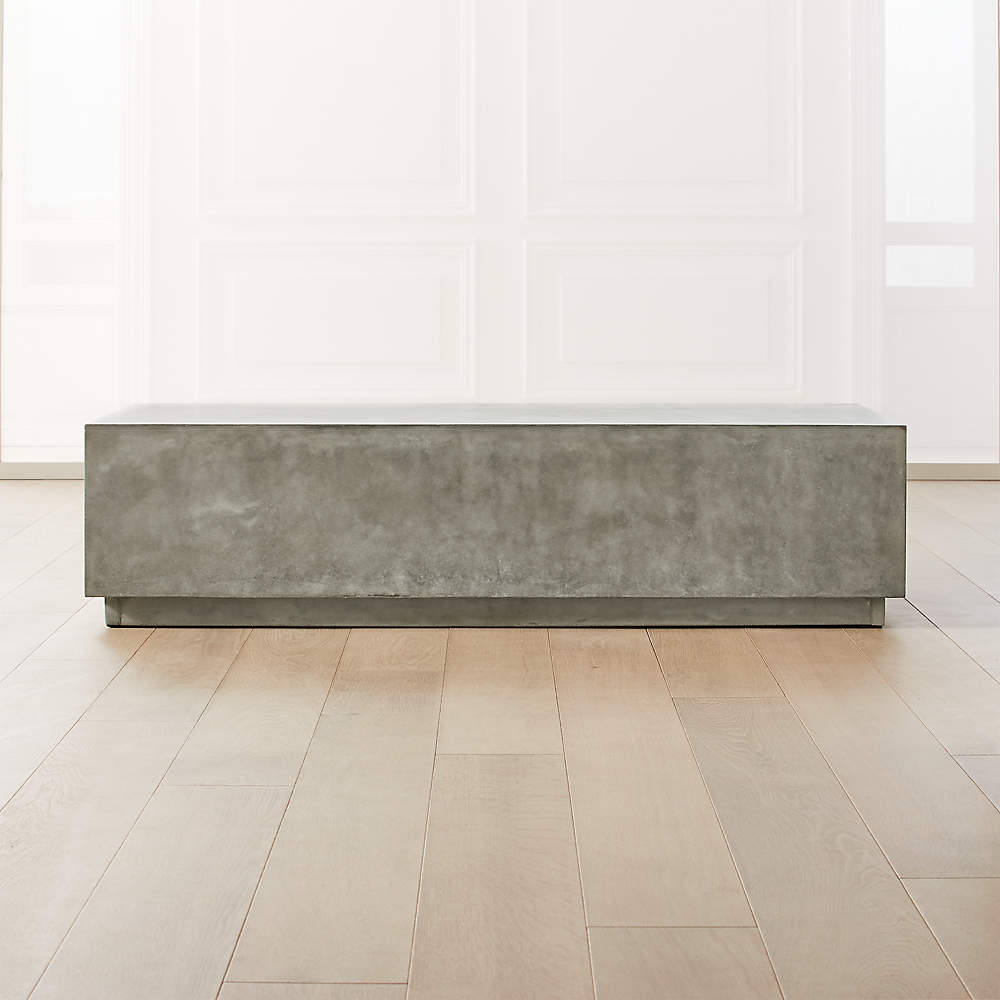 Matter Grey Cement Rectangle Coffee Table Cb2