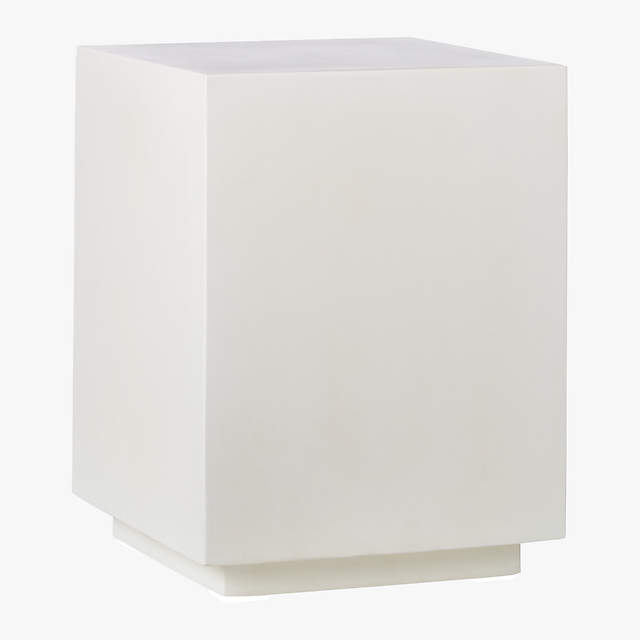 matter ivory cement square side table