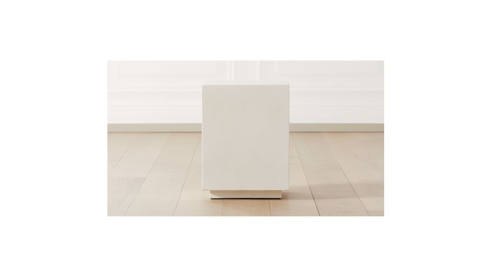Matter Ivory Cement Square Side Table + Reviews CB2 Canada