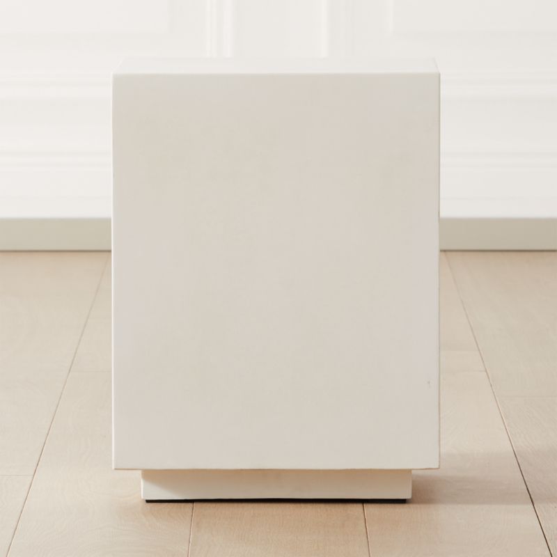 View Matter Ivory Cement Square Side Table details
