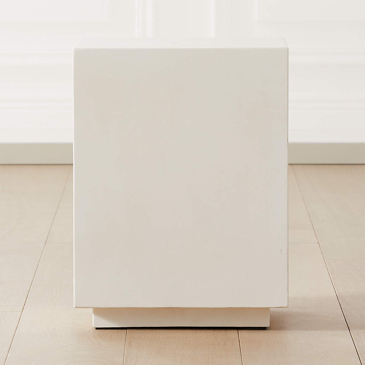 Matter Ivory Cement Square Side Table | CB2