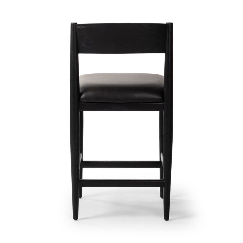 Mavery Dark Oak Wood and Vegan Leather Counter Stool - image 5 of 6