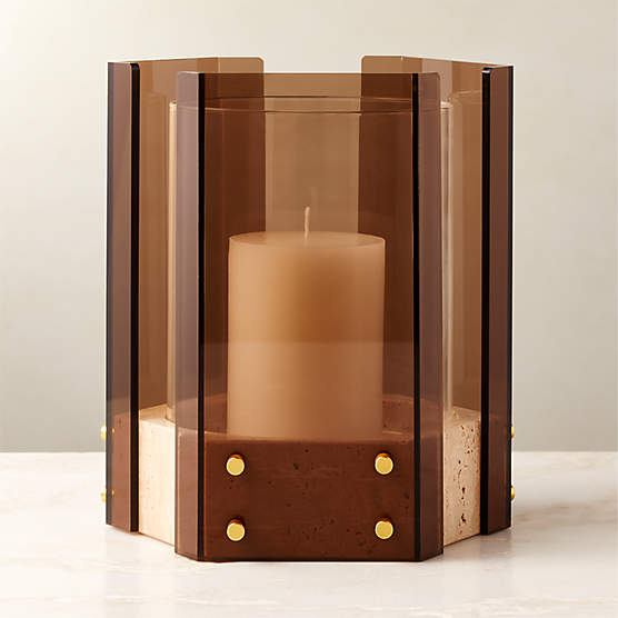 Xavier Grey Marble Taper Candle Holder + Reviews CB2