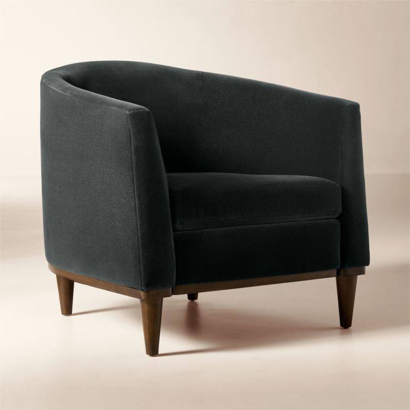 Mayfair Dark Blue Velvet Accent Chair by Todd Snyder - image 2 of 8