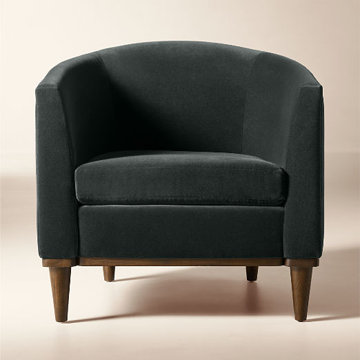 Mayfair Dark Blue Velvet Accent Chair by Todd Snyder