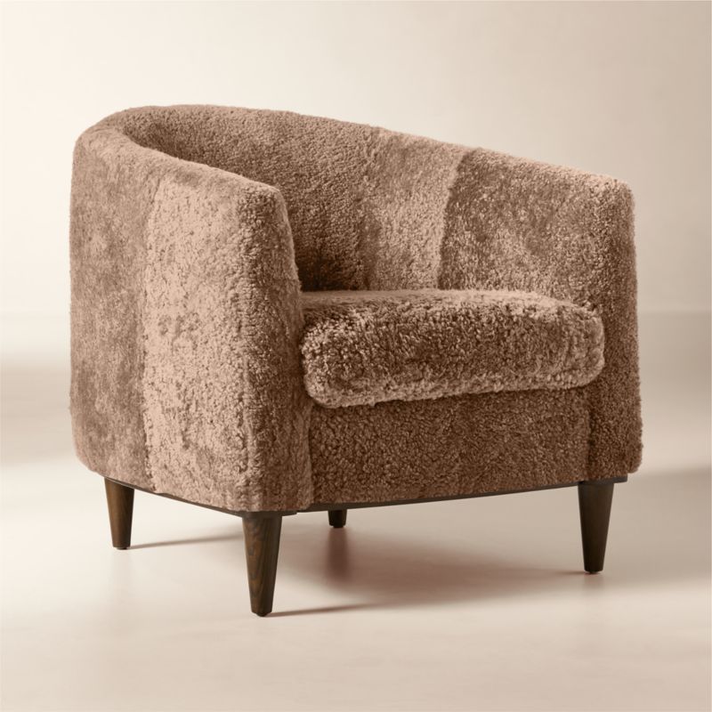 Mayfair Taupe Shearling Accent Chair by Todd Snyder - image 2 of 9