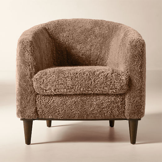 Mayfair Taupe Shearling Accent Chair by Todd Snyder