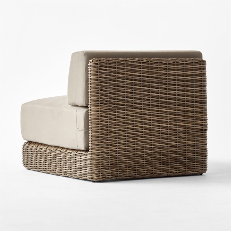 Maylin All-Weather Rattan Outdoor Armless Chair with Grey Sunbrella® Cushions - image 6 of 9