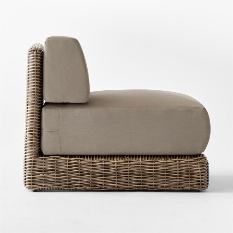 Maylin All-Weather Rattan Outdoor Armless Chair with Grey Sunbrella® Cushions - image 5 of 9