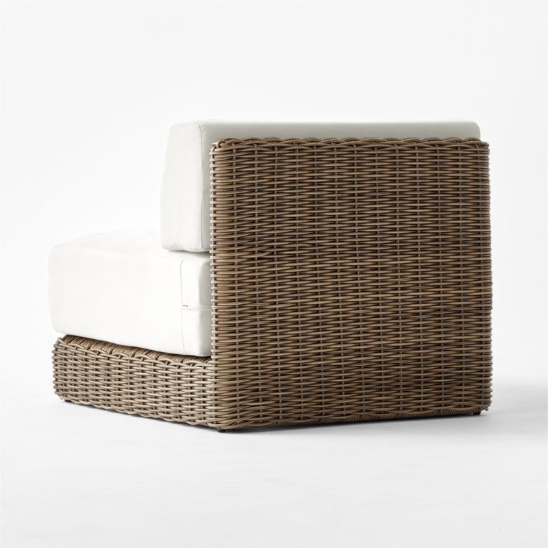 Maylin All-Weather Rattan Outdoor Armless Chair with Warm White Sunbrella® Cushions - image 10 of 12