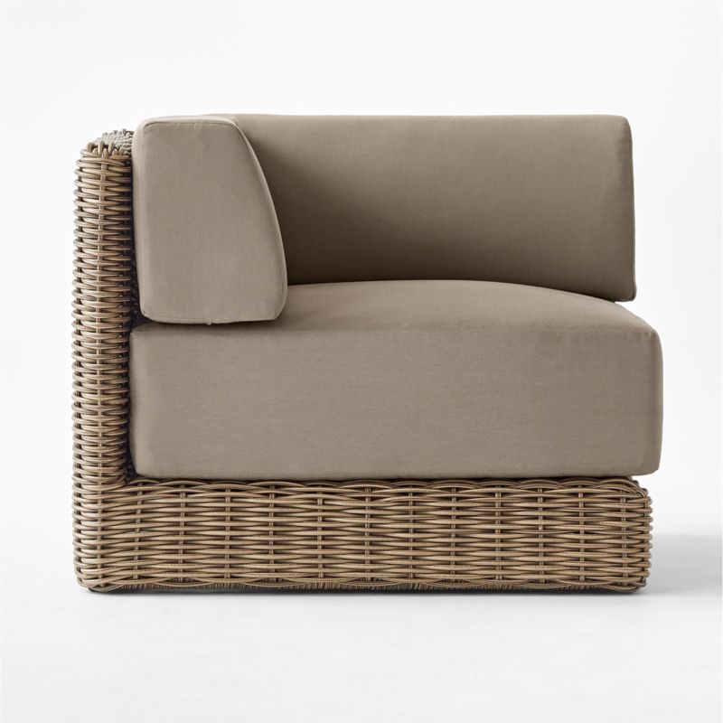 Maylin All-Weather Rattan Outdoor Corner Chair with Grey Sunbrella® Cushions - image 5 of 9