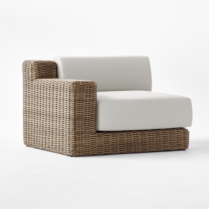 Maylin All-Weather Rattan Outdoor Left Chair with Warm White Sunbrella® Cushions - image 5 of 10