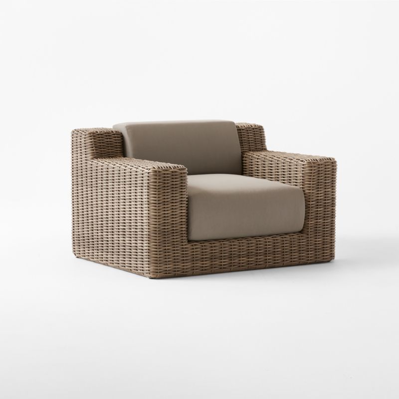 Maylin All-Weather Rattan Outdoor Lounge Chair with Grey Sunbrella® Cushions - image 4 of 8