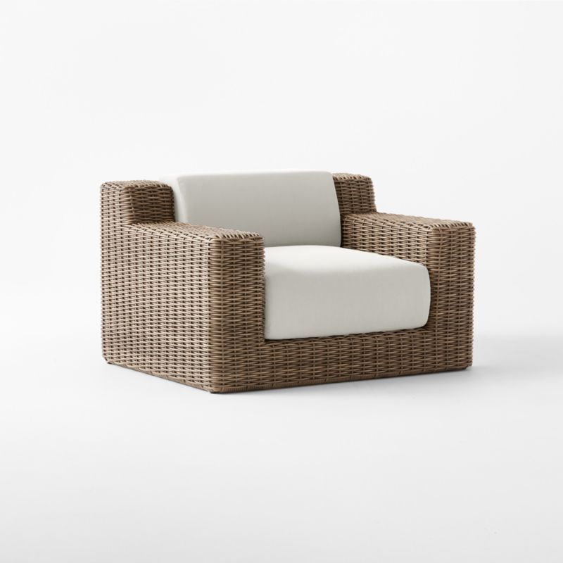 Maylin All-Weather Rattan Outdoor Lounge Chair with Warm White Sunbrella® Cushions - image 8 of 13