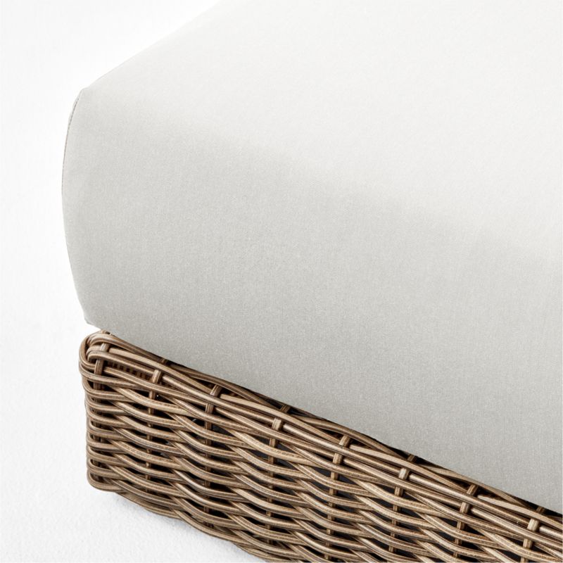 Maylin All-Weather Rattan Outdoor Ottoman with Warm White Sunbrella® Cushions - image 11 of 12