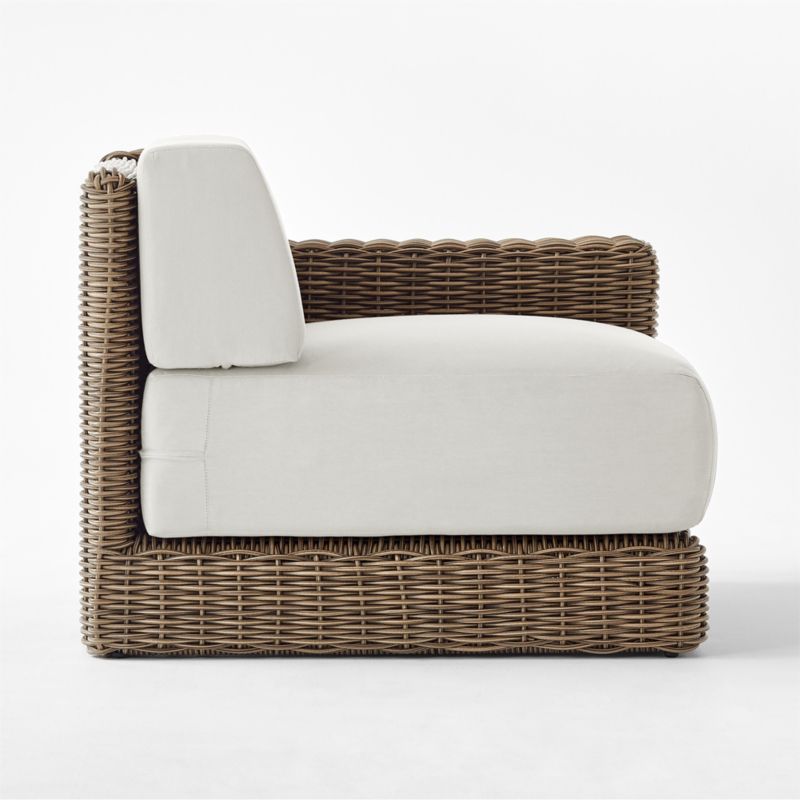 Maylin All-Weather Rattan Outdoor Right Chair with Warm White Sunbrella® Cushions - image 9 of 12