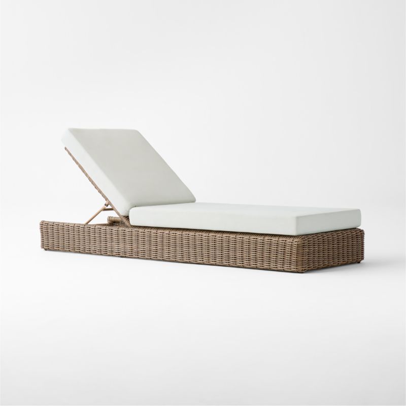 Maylin All-Weather Rattan Outdoor Sun Lounger with Warm White Sunbrella® Cushions - image 2 of 8