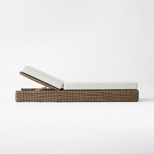 Maylin All-Weather Rattan Outdoor Sun Lounger with Warm White Sunbrella® Cushions Set of 2