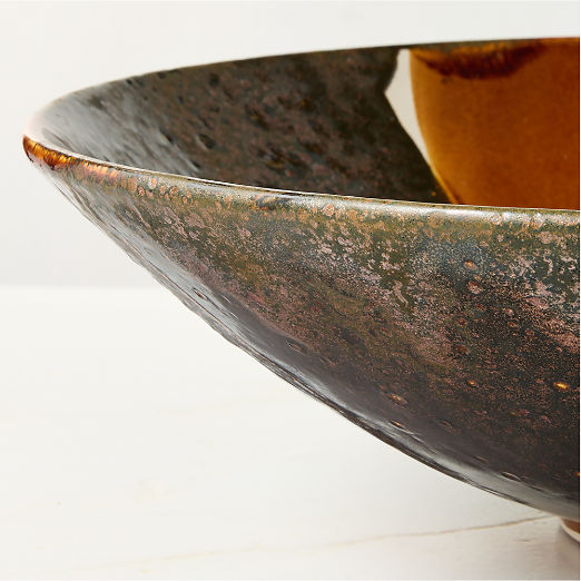 Mayon Ceramic Decorative Bowl with Reactive Glaze