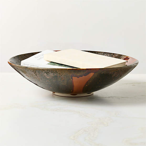 Mayon Ceramic Decorative Bowl with Reactive Glaze