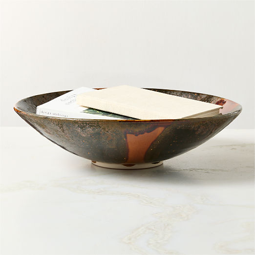 Mayon Ceramic Decorative Bowl with Reactive Glaze