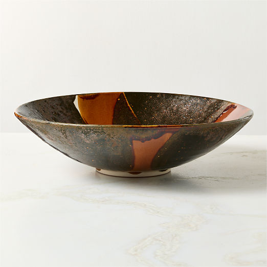 Mayon Ceramic Decorative Bowl with Reactive Glaze