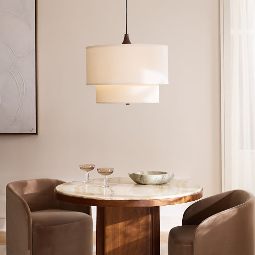 Mable Lampu Linen Pendant Light 22" by Casa Dean by Swizz Beatz