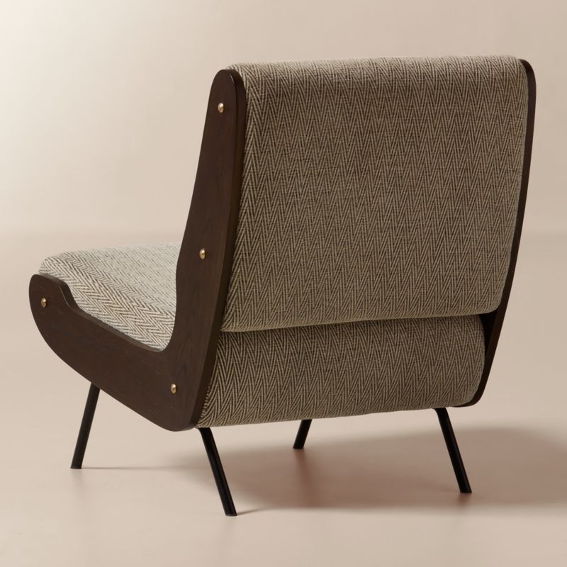 Meda Geometric Grey Textured Weave Accent Chair by Gianfranco Frattini - image 4 of 8