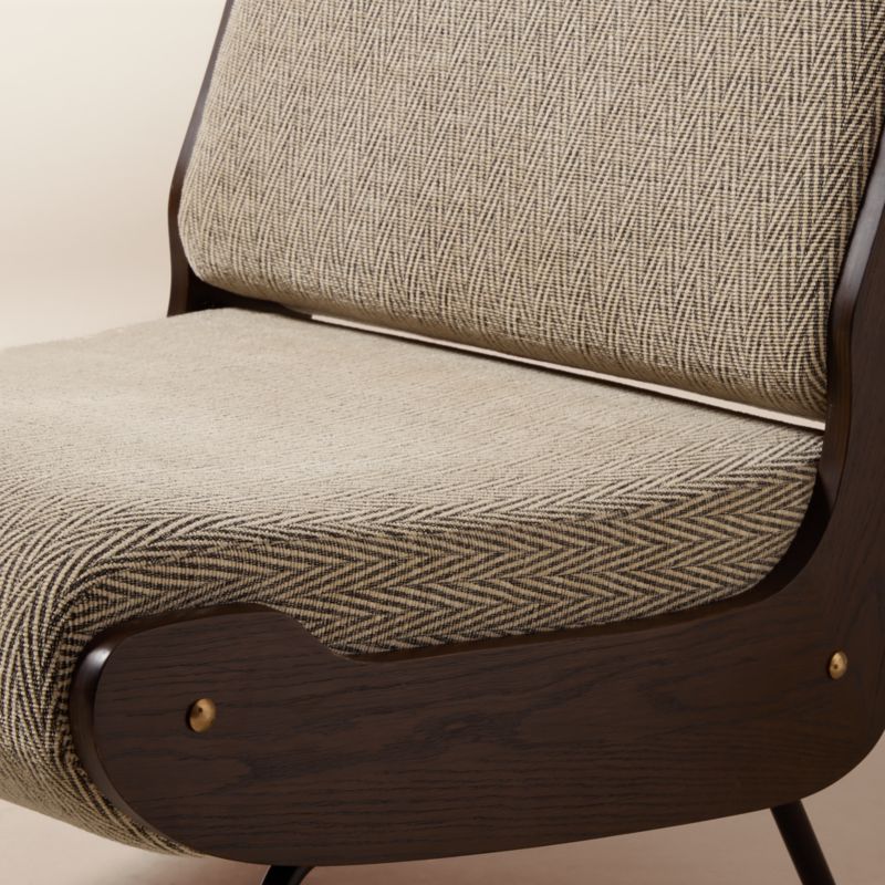 Meda Geometric Grey Textured Weave Accent Chair by Gianfranco Frattini - image 5 of 8