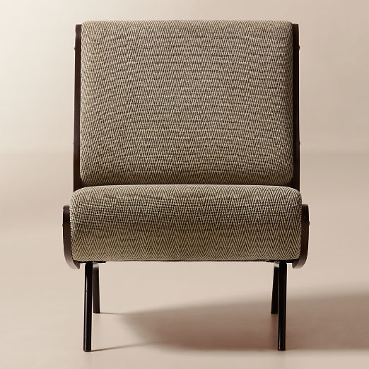Meda Geometric Grey Textured Weave Accent Chair by Gianfranco Frattini