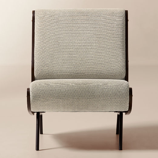 Meda Geometric Grey Textured Weave Accent Chair by Gianfranco Frattini