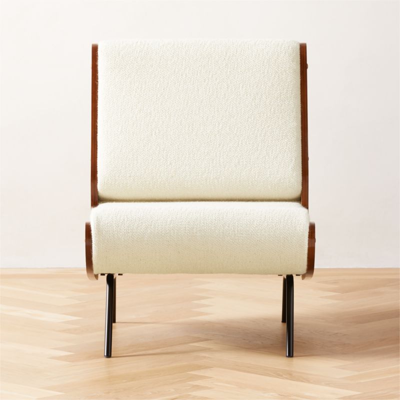 Meda Ivory Wool Armless Lounge Chair by Gianfranco Frattini - image 0 of 13