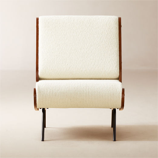 Meda Ivory Wool Armless Lounge Chair by Gianfranco Frattini