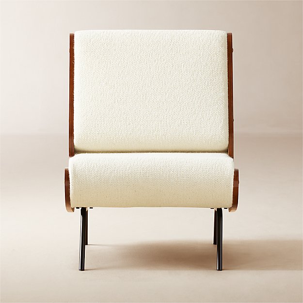 Meda Ivory Wool Armless Lounge Chair by Gianfranco Frattini +