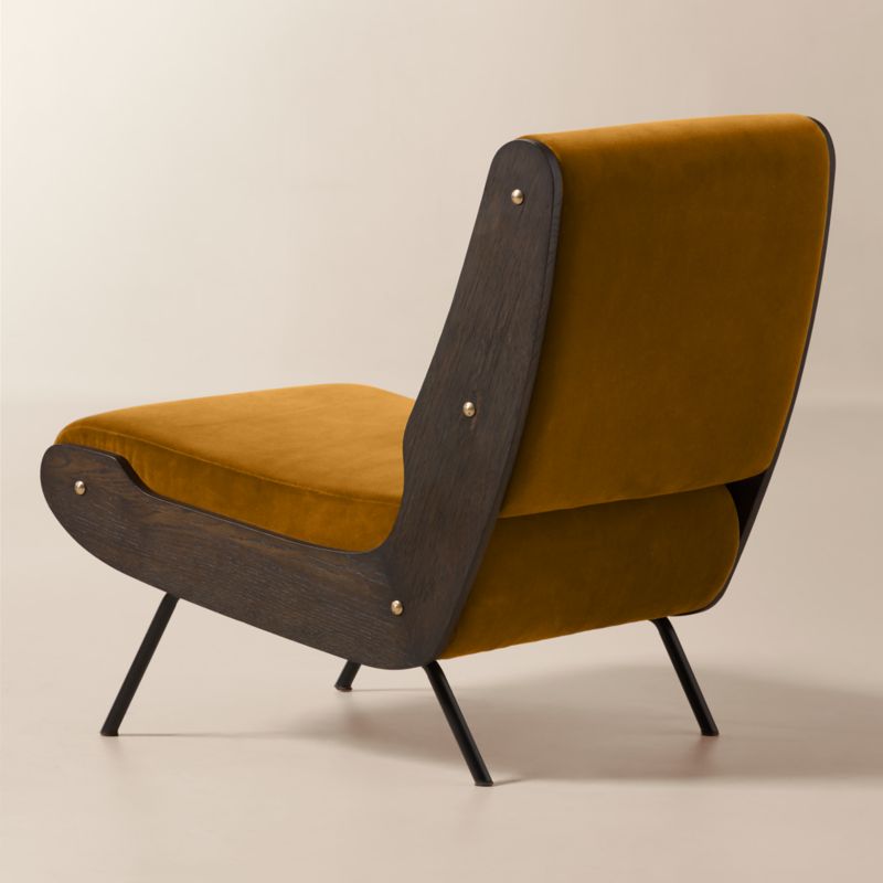 Meda Turmeric Velvet Accent Chair by Gianfranco Frattini - image 4 of 8