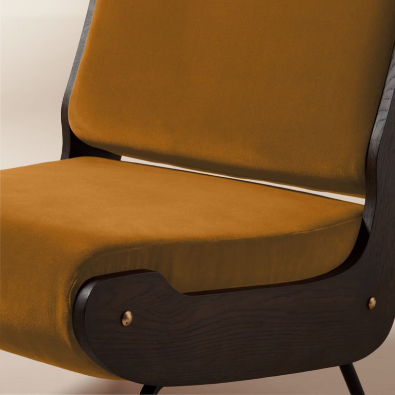 Meda Turmeric Velvet Accent Chair by Gianfranco Frattini - image 5 of 8