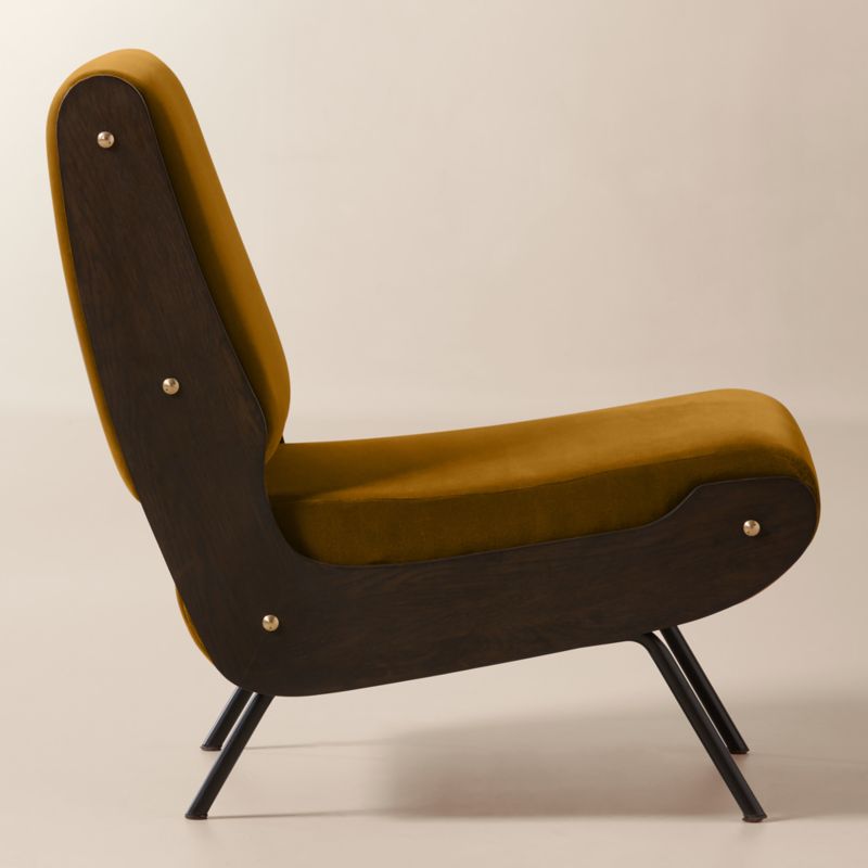 Meda Turmeric Velvet Accent Chair by Gianfranco Frattini - image 3 of 8