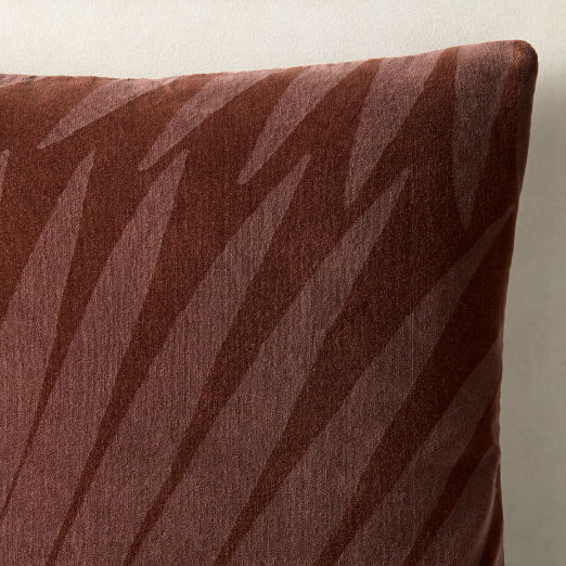 Medici Dark Mauve Cotton Velvet Throw Pillow with Down-Alternative Insert 20"x20"