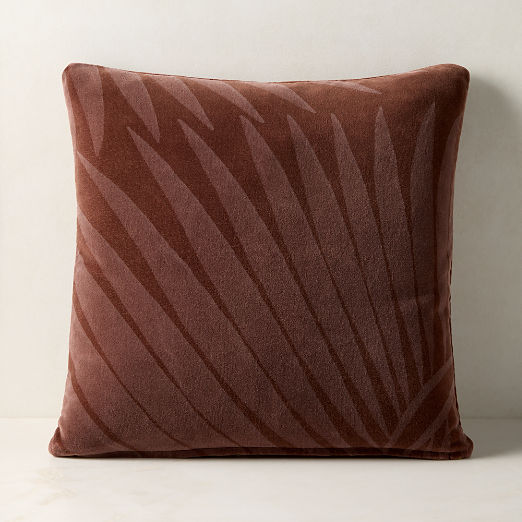 Medici Dark Mauve Cotton Velvet Throw Pillow 20"x20"