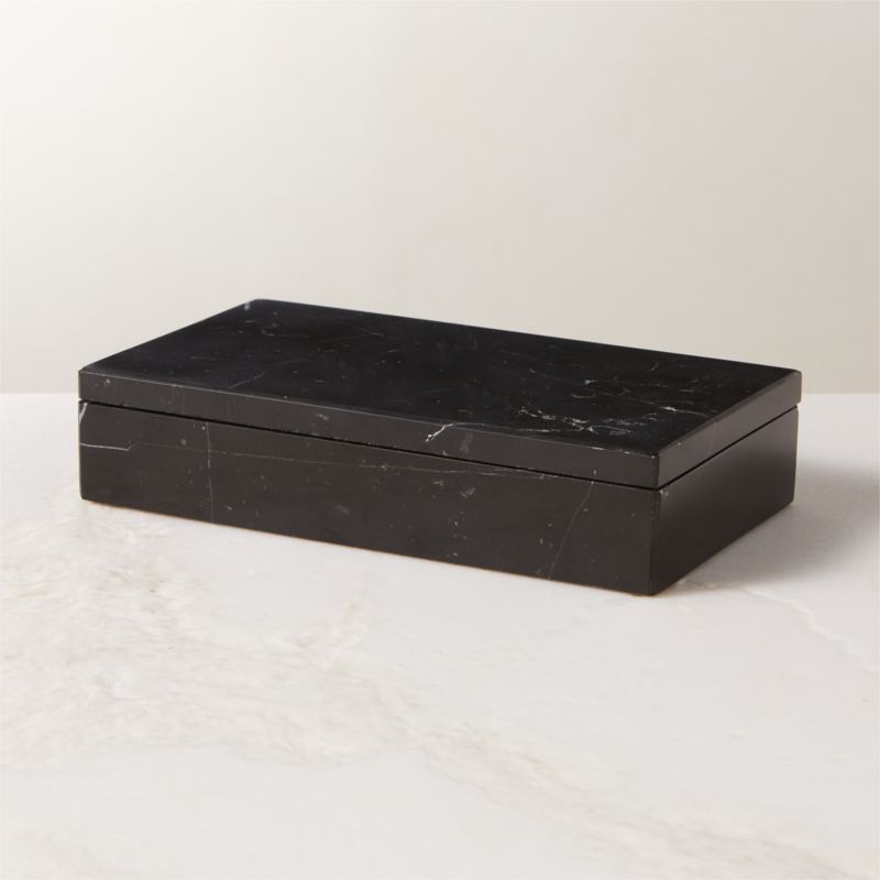 Viewing product image Medium Black Marble Box - image 1 of 7