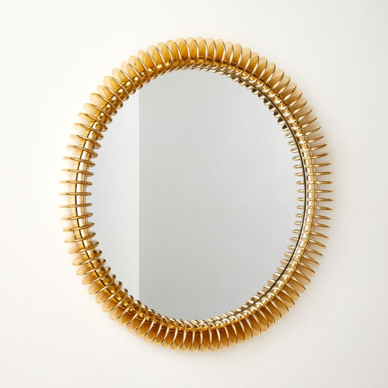 Meiko Unlacquered Brass Round Wall Mirror 36" - image 3 of 7