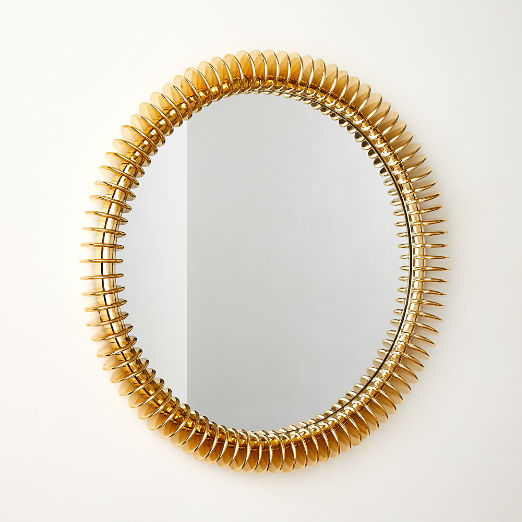 Meiko Unlacquered Brass Round Wall Mirror 36"