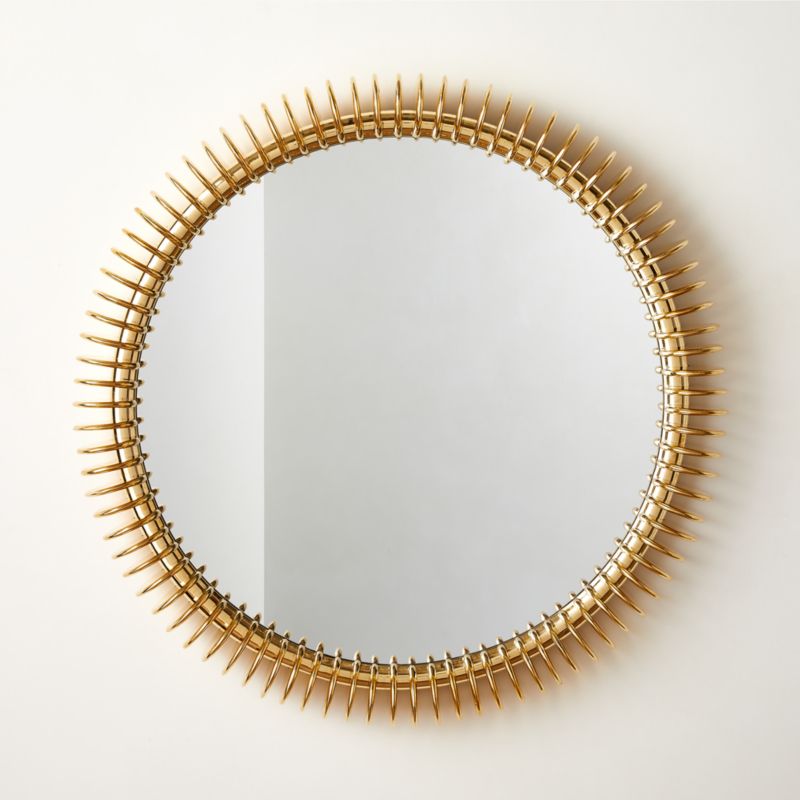 Meiko Unlacquered Brass Round Wall Mirror 36" - image 0 of 7