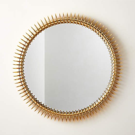 Meiko Unlacquered Brass Round Wall Mirror 36"