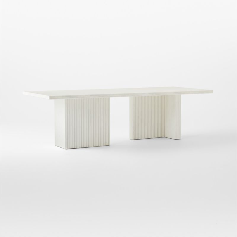 Melacon 105" Rectangular White Concrete Dining Table - image 3 of 7