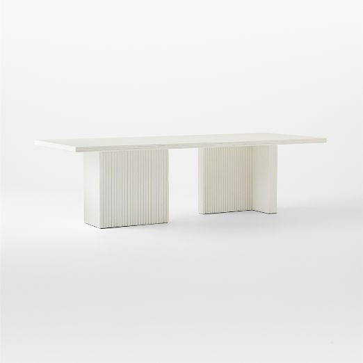 Melacon 105" Rectangular White Concrete Dining Table