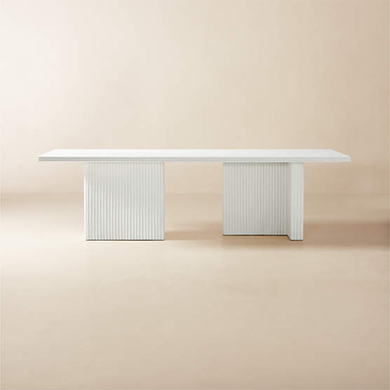 Melacon 105" Rectangular White Concrete Dining Table