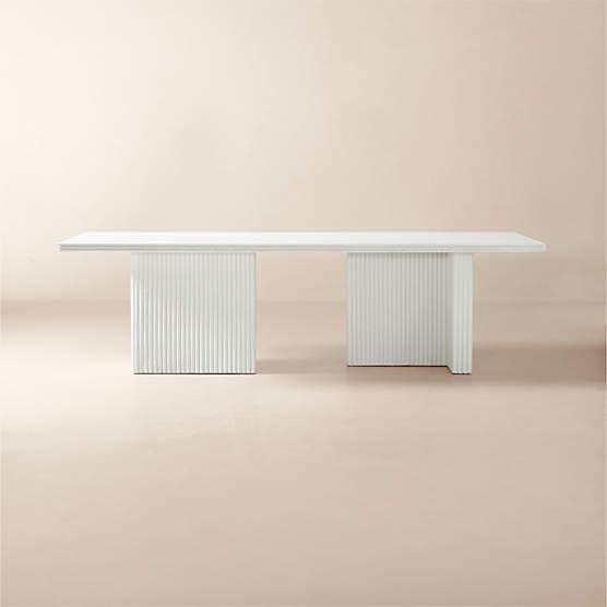 Melacon 105" Rectangular White Concrete Dining Table